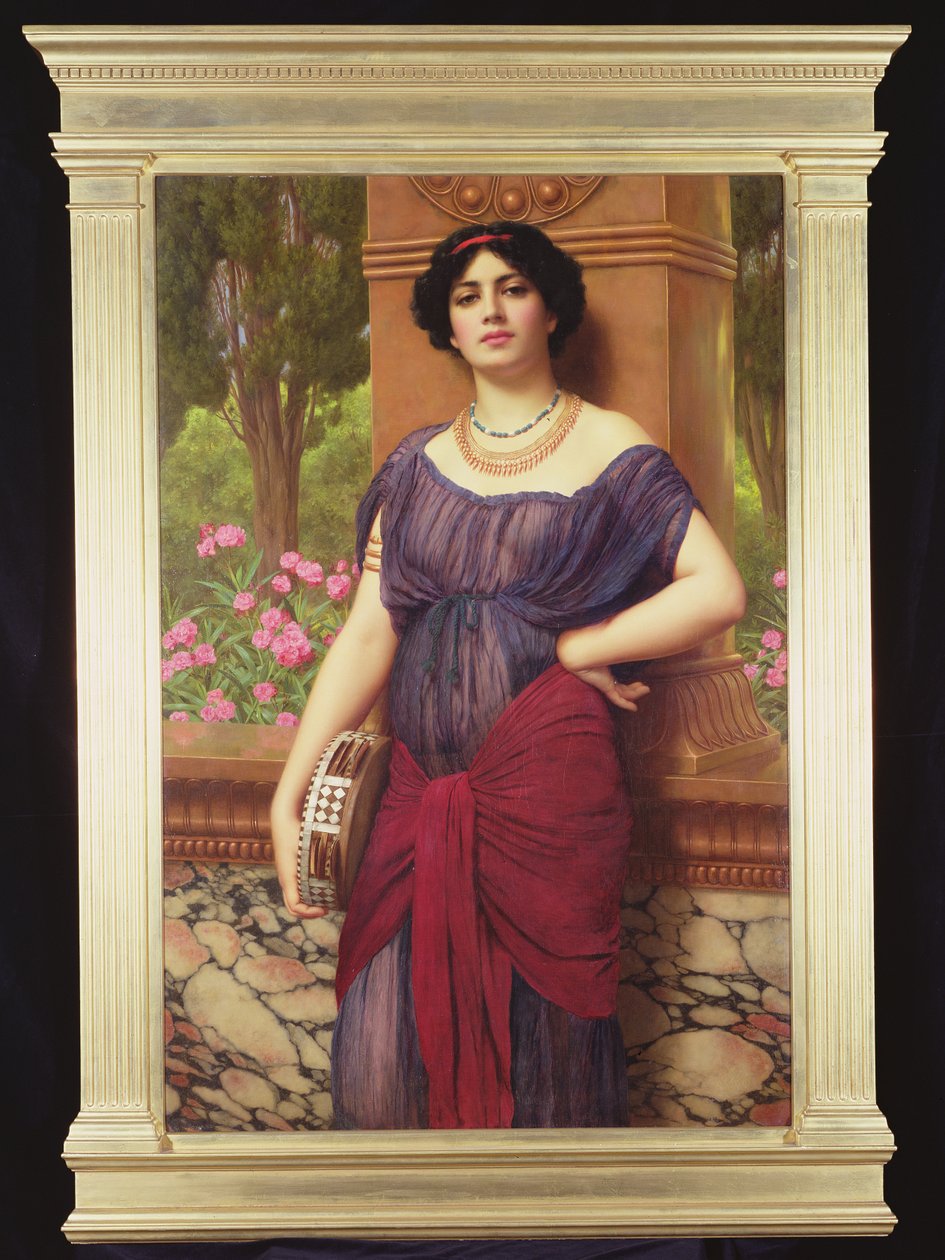 Tamburiinityttö, 1906 tekijältä John William Godward