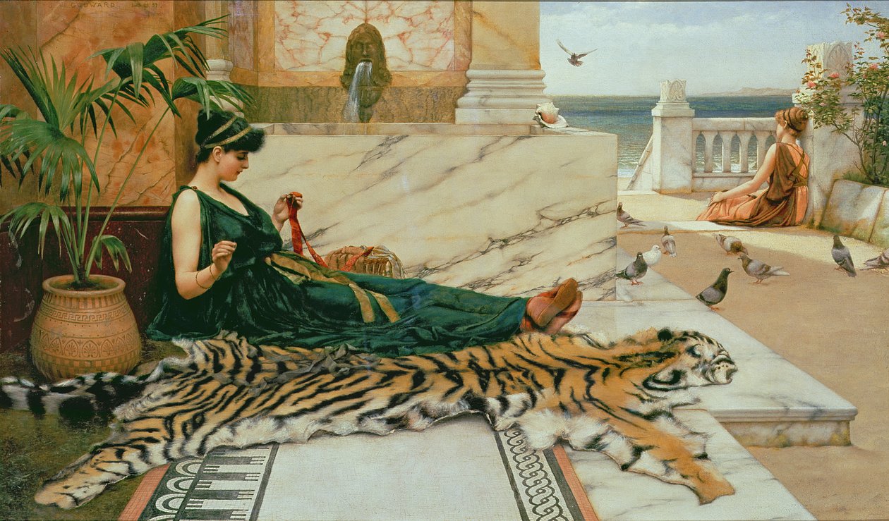 Tiger Skin, n. 1895 tekijältä John William Godward