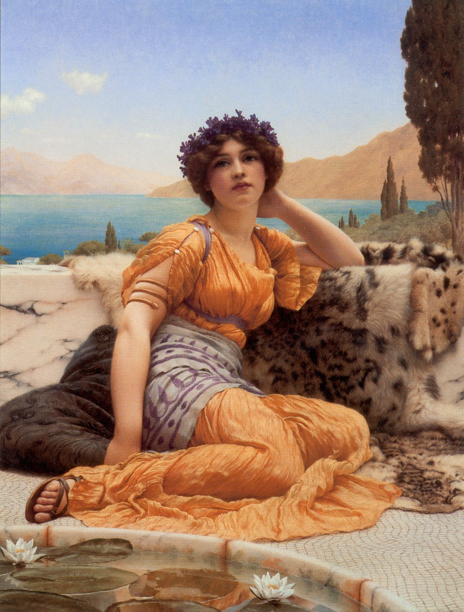 Violetit seppeleet ja sahramin sävy tekijältä John William Godward