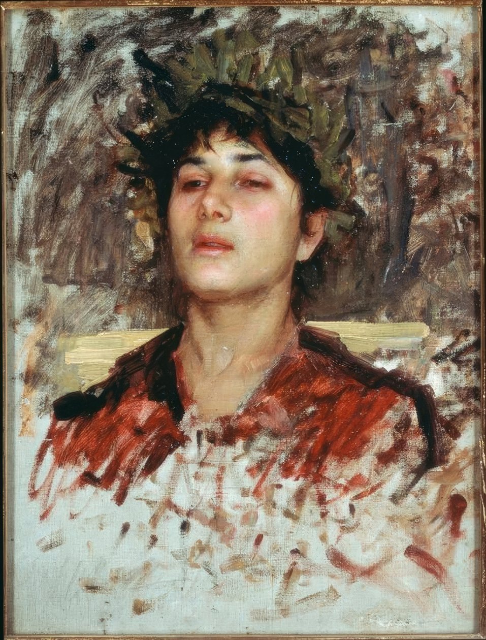 Kopfstudie eines korsischen Knaben tekijältä John William Waterhouse