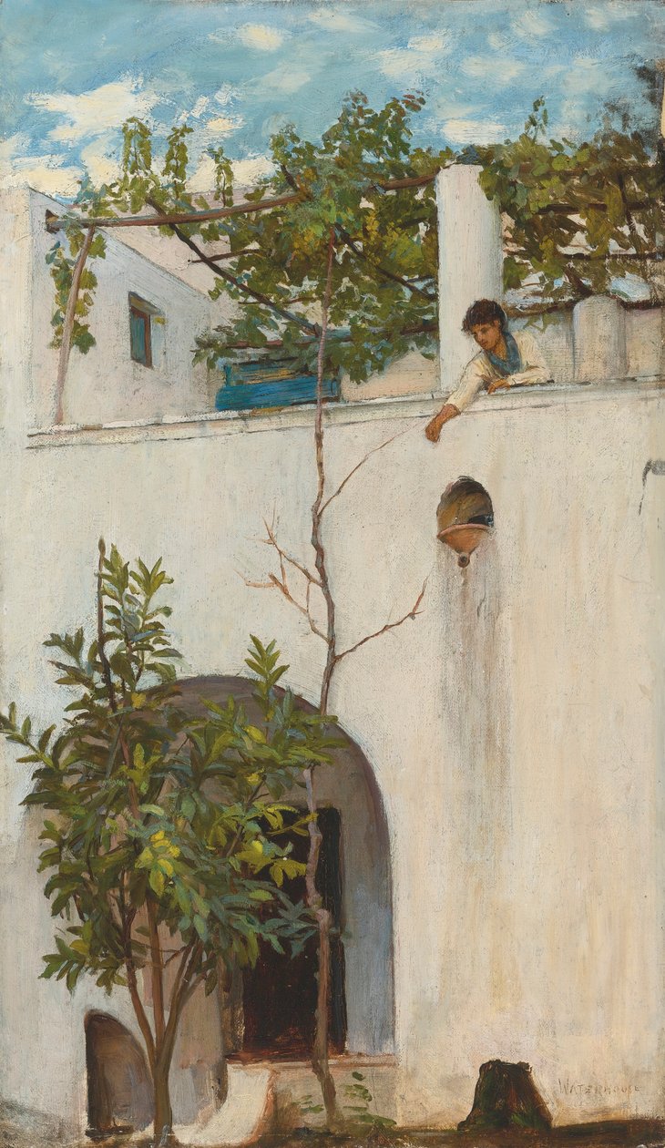 Nainen parvekkeella, Capri tekijältä John William Waterhouse