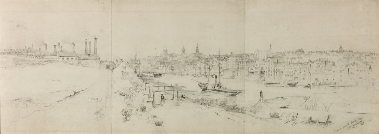 Newcastle South Shoresta (kynä paperille (kuusi palaa paperilla)) tekijältä John Wilson Carmichael