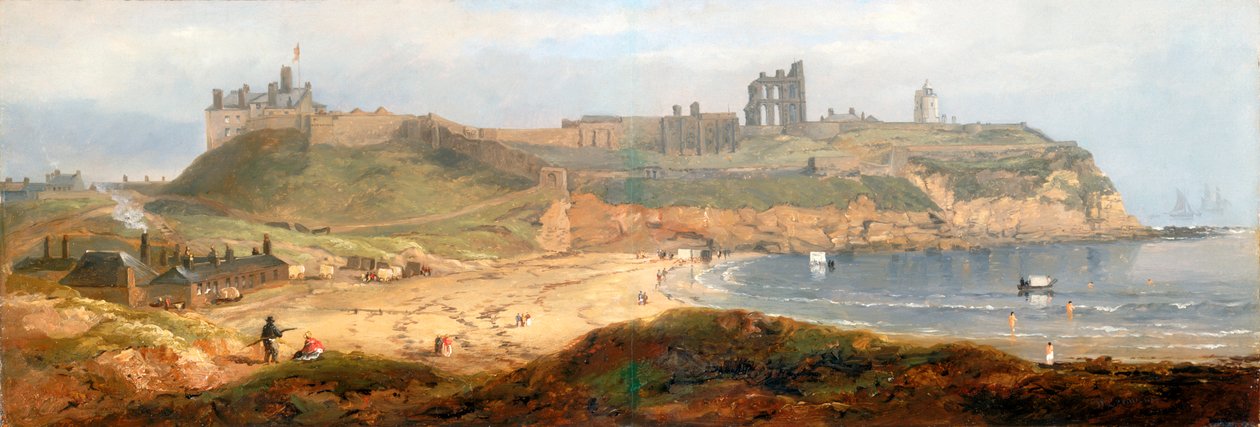 Priory ja Castle, Tynemouth (öljy puulle) tekijältä John Wilson Carmichael