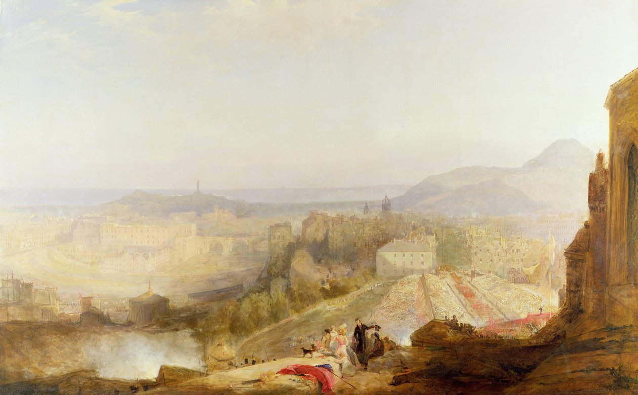 Sotilaallinen katsaus George IV:n vierailusta Edinburghiin, 1823 tekijältä John Wilson Ewbank