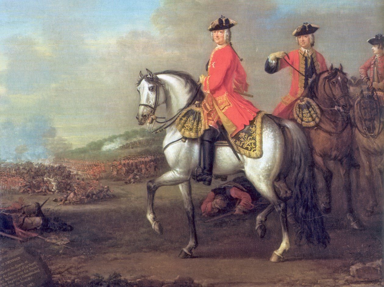 Georg II. von Großbritannienin in Schlacht von Dettingen tekijältä John Wootton