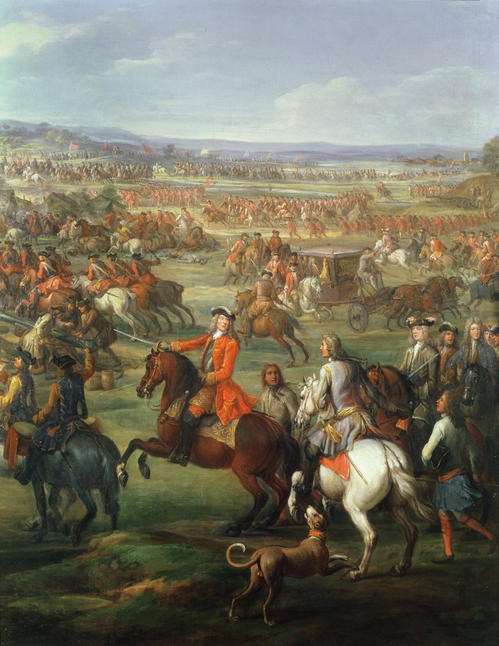 Blenheimin taistelu 13. elokuuta 1704, noin 1743 öljy kankaalle yksityiskohta numerosta 237822 tekijältä John Wootton
