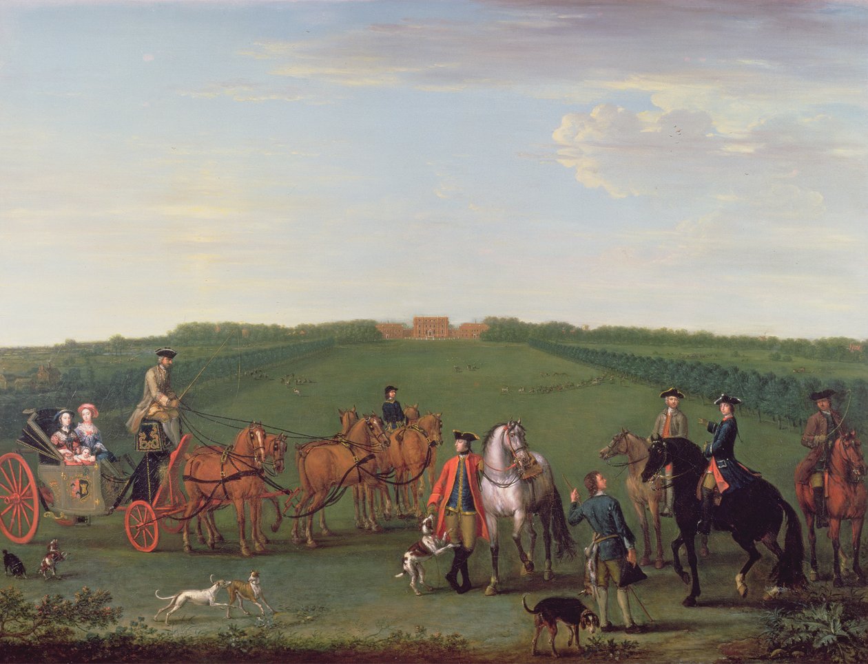 Beauchamp-Proctorin perhe ja ystävät Langley Parkissa, Norfolkissa, 1749 tekijältä John Wootton