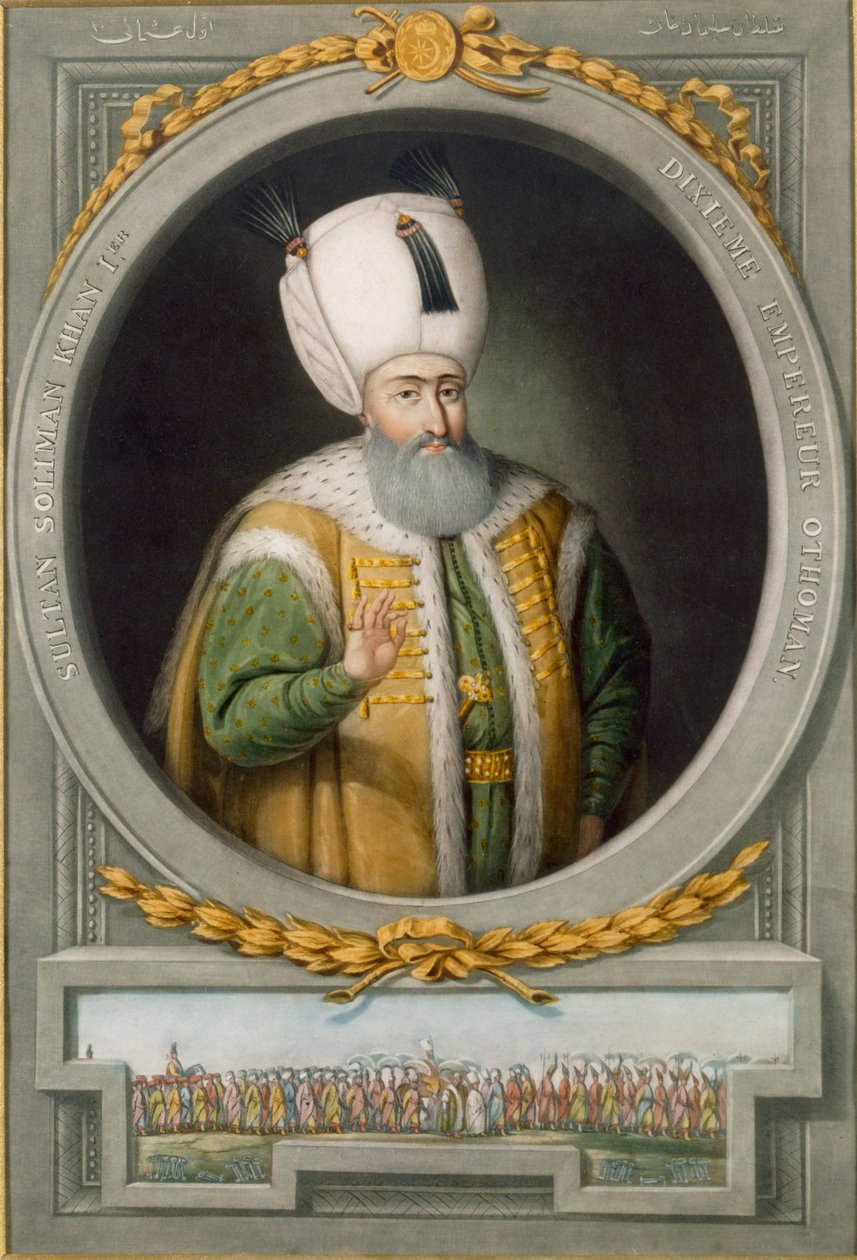 Sulttaani Suleiman Khan I, ottomaanien valtakunnan 10. sulttaani, 1815 tekijältä John Young