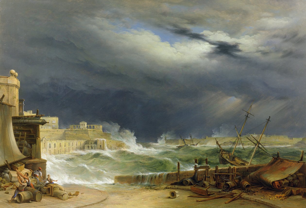 Myrsky, Malta, 1850 tekijältä John or Giovanni Schranz