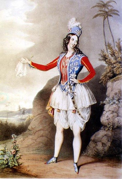 Louisa Fairbrother Abdallahin roolissa ekstravagantissa The Forty Thieves -elokuvassa tekijältä John (after) Brandard