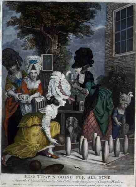 Neiti Tipapin Going for All Nine, pubi. kirjoittanut Carington Bowles (fl.1744-93) tekijältä John (after) Collet