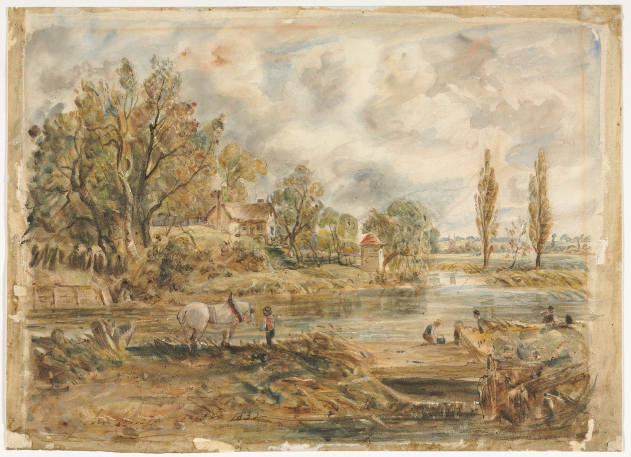 Valkoinen hevonen (akvarelli) tekijältä John (after) Constable