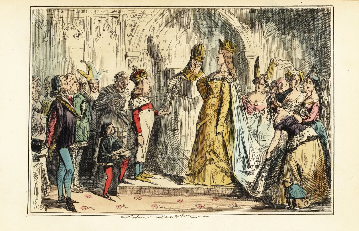 Englannin kuningas Henrik VI avioitui Margaret Anjoulaisen kanssa Titchfield Abbeyssa 23. huhtikuuta 1445 tekijältä John (after) Leech