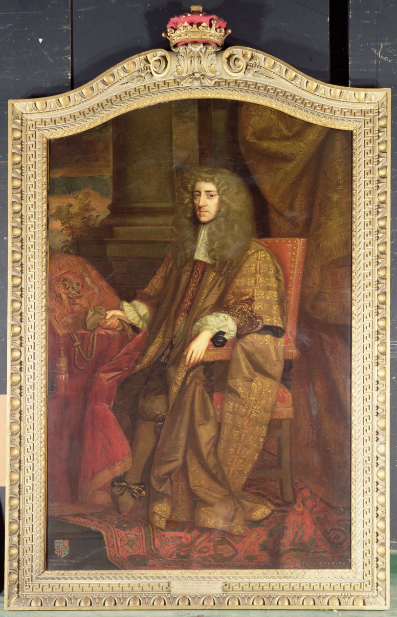 Anthony Ashley Cooper. 1. Earl of Shaftesbury Lord Chancellorin kaapuissa, n. 1672 (öljy kankaalle) tekijältä John (attr. to) Greenhill