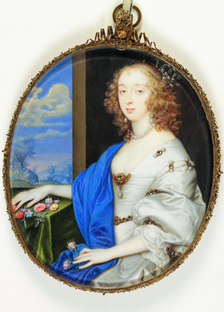 Lady Mary Villiers, Lennoxin ja Richmondin herttuatar (akvarelli vellum) tekijältä John (attr. to) Hoskins