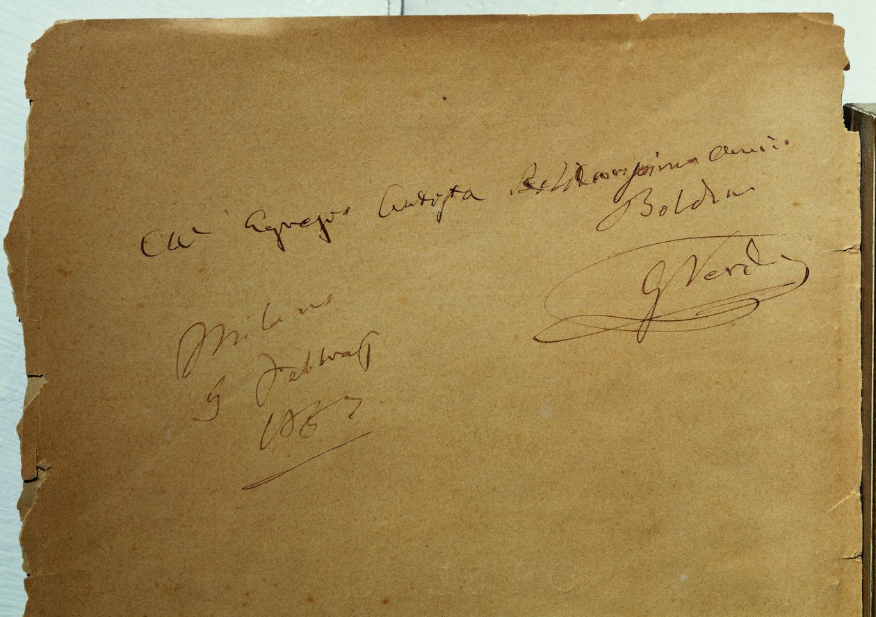 Giuseppe Verdin (1813-1901) nimikirjoitus Giovanni Boldinille (1842-1931) tekijältä Walter Charles Mills