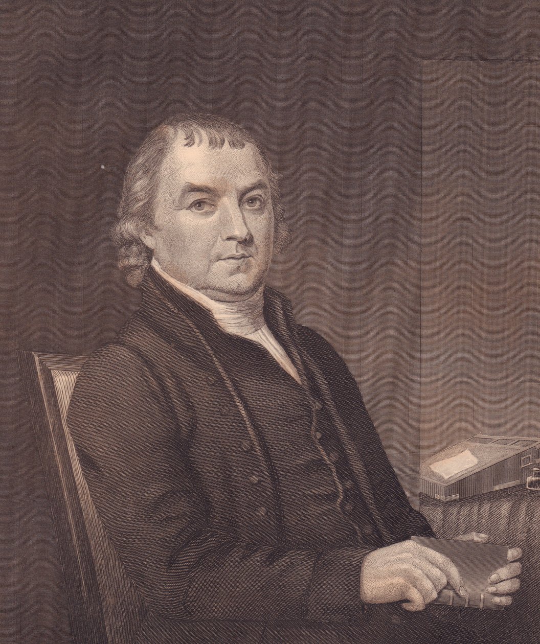 Amerikkalaisen metodistipiispa William Mc Kendreen (1757-1835) muotokuva, kaiverrus, noin 1870 tekijältä Walter Charles Mills