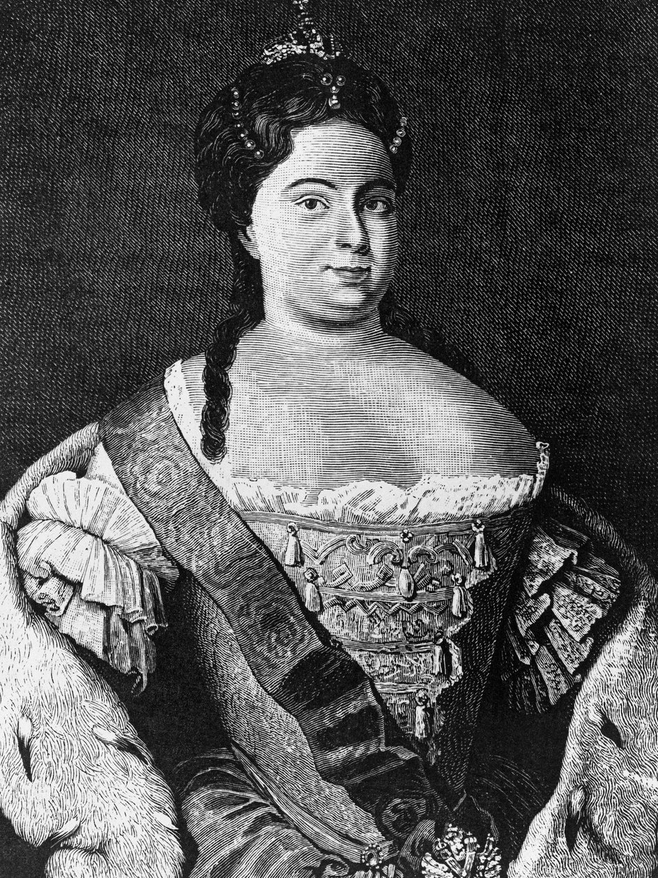 Muotokuva Katariina I:stä (1684-1727), Pietari Suuren toisesta vaimosta ja Venäjän keisarinnasta vuodesta 1725 kuolemaansa asti, kaiverrus tekijältä Walter Charles Mills