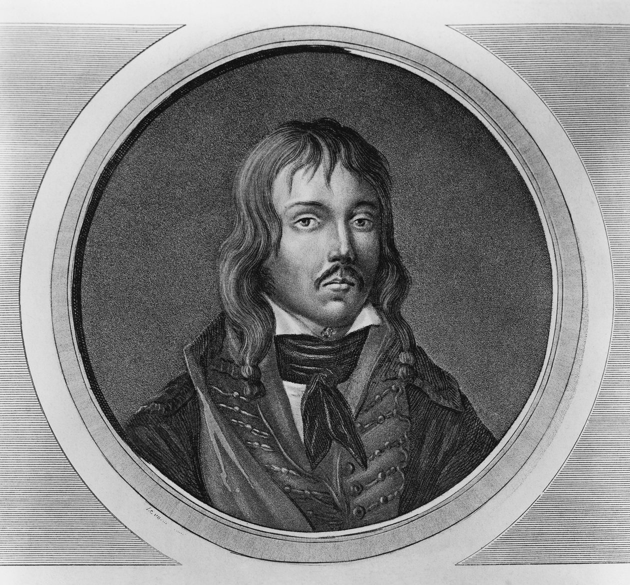 François Severin Marceau-Desgraviersin (1769-1796), Ranskan vallankumouksellisten sotien kenraalin muotokuva, kaiverrus tekijältä Walter Charles Mills