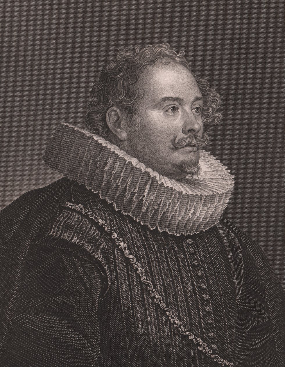 Muotokuva saksalaisesta kaivertajasta ja kustantajasta Martin Engelbrechtistä (1684-1756), kaiverrus D J Pound Van Dickin maalauksesta, Payne