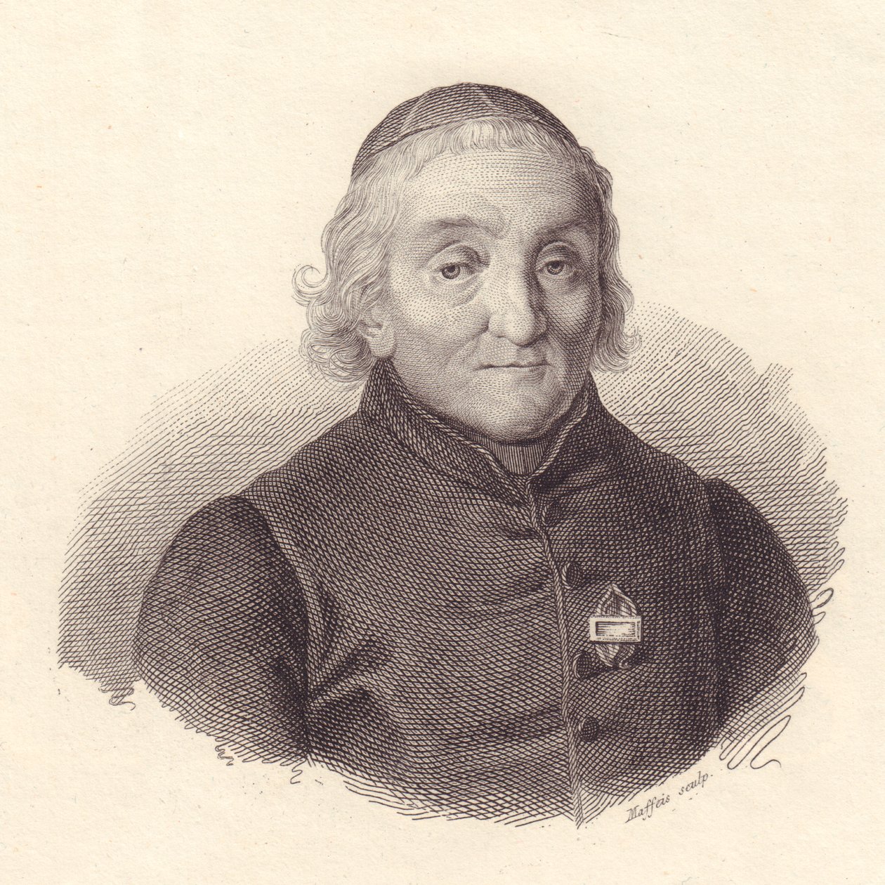 Italialaisen teologin Pietro Tamburinin (1737-1827) muotokuva, Maffeisin kuparikaiverrus tekijältä Walter Charles Mills
