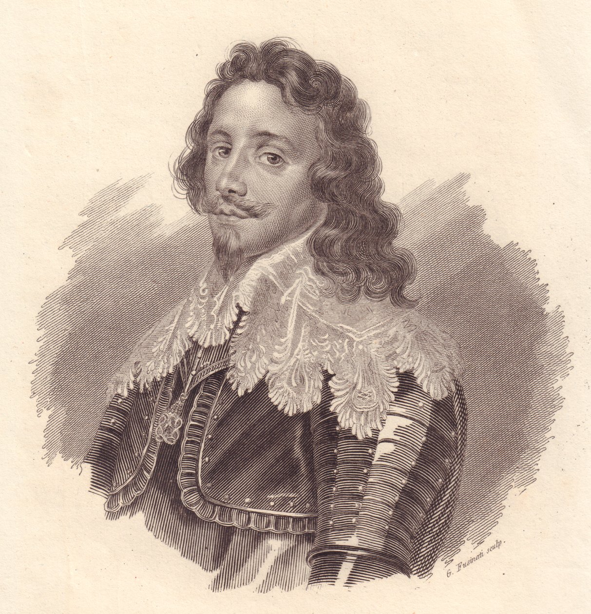 Muotokuva Thomas Francis of Savoysta, Carignanon prinssi (1596-1656), G Fusinatin kuparikaiverrus Van Dickin maalauksesta tekijältä Walter Charles Mills