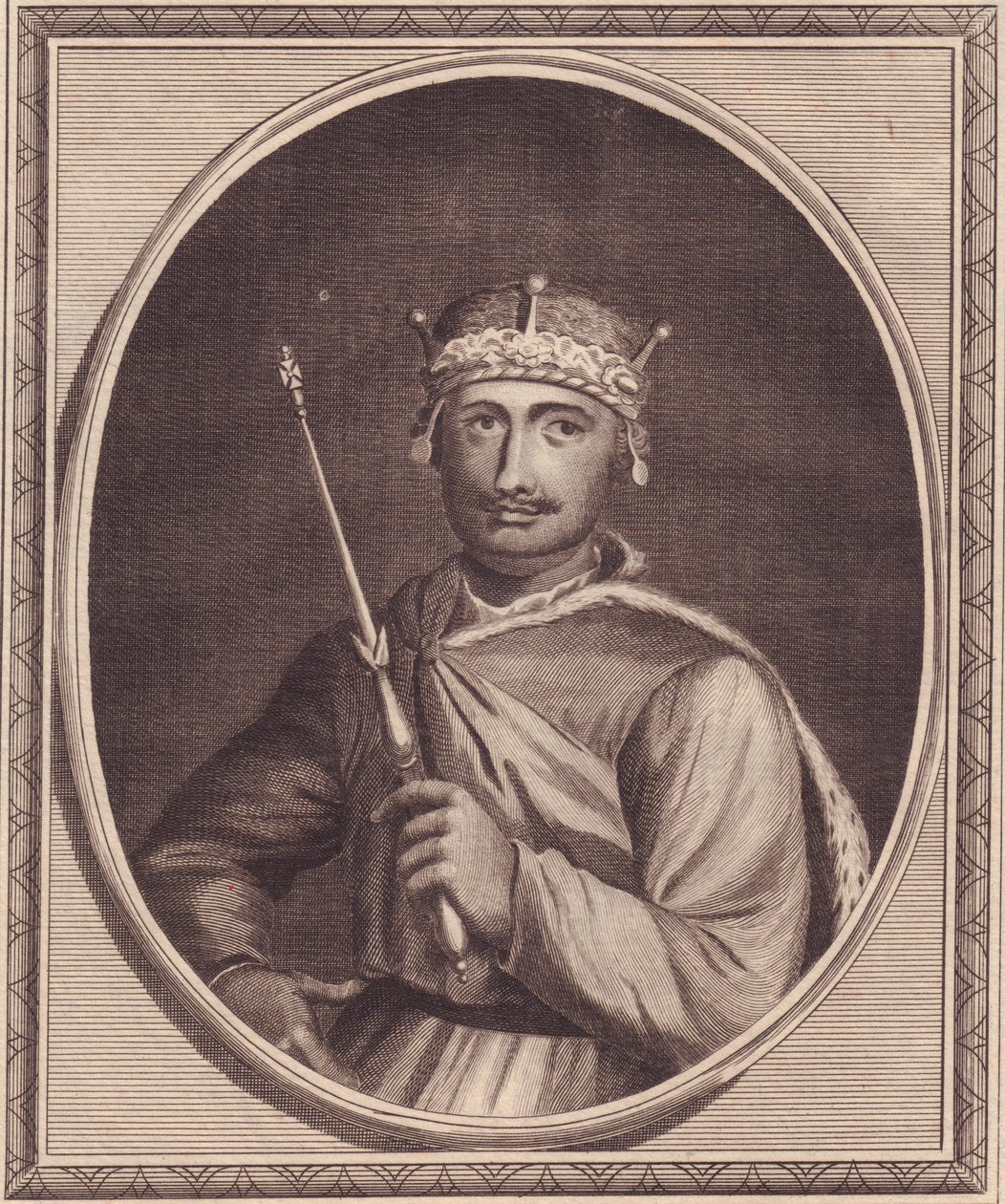 Muotokuva William II:sta Englannista (1056-1100), joka tunnetaan myös nimellä Rufus, John Goldarin (1729-1795) kuparikaiverrus tekijältä Walter Charles Mills