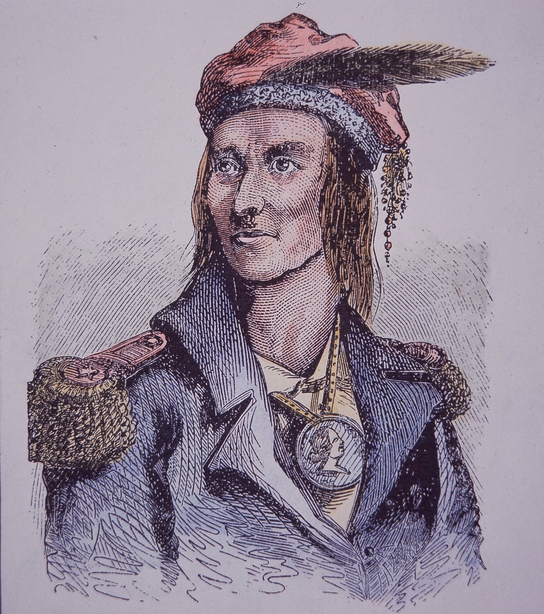 Tecumseh (värillinen kaiverrus) tekijältä Walter Charles Mills