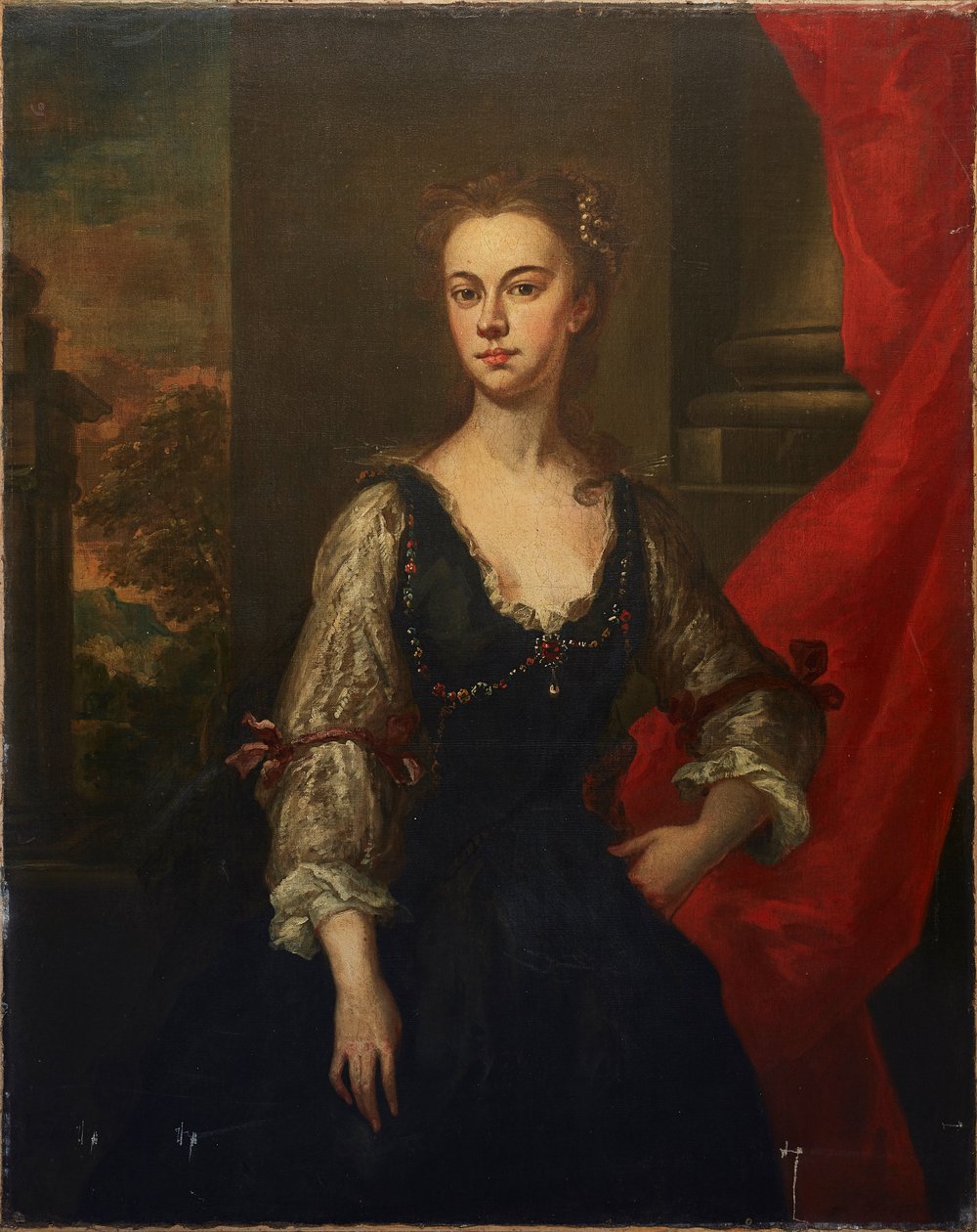 Muotokuva, jonka sanotaan olevan Elizabeth, Pembroken kreivitär (1674-1739) (öljy kankaalle) tekijältä John (studio of) Vanderbank