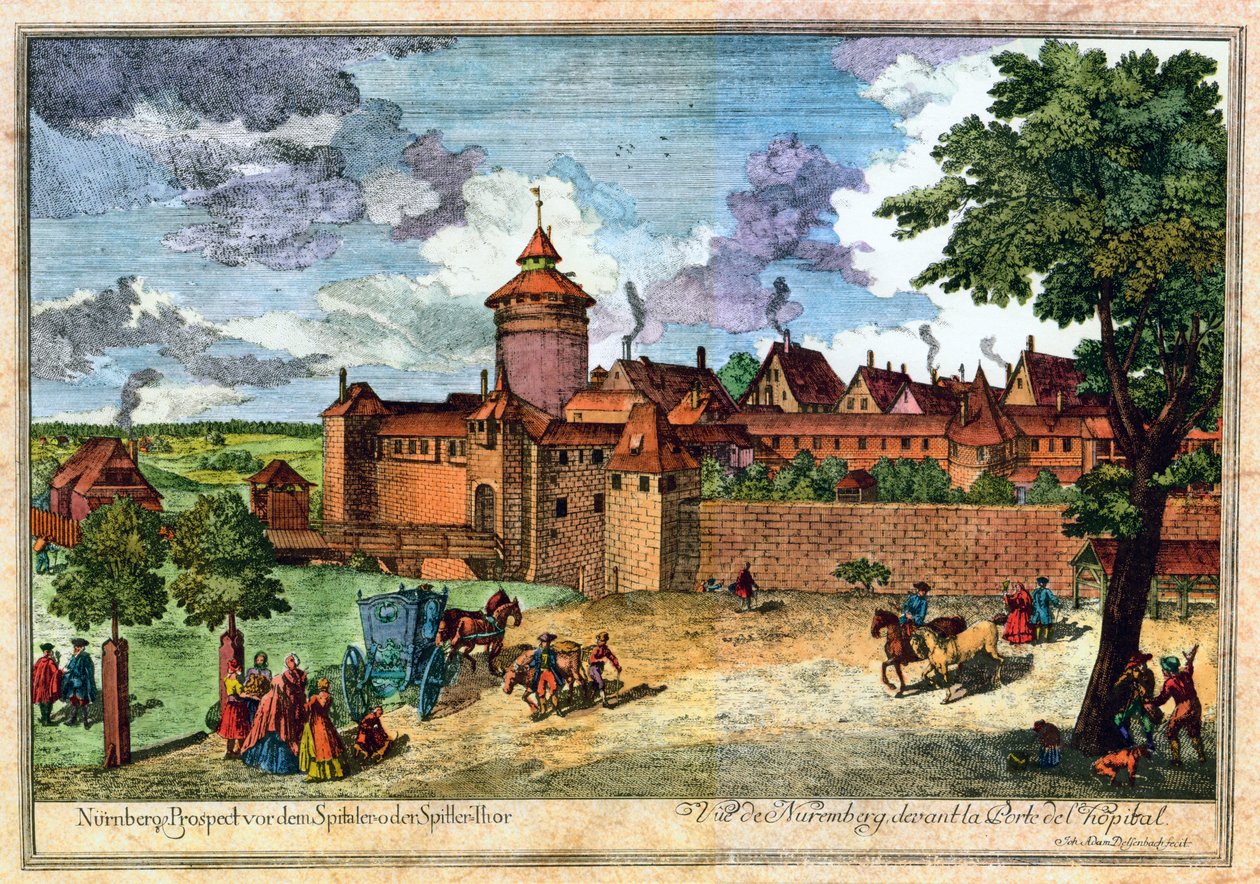 Sairaalan portti, Nürnberg, Saksa, 1600- tai 1700-luku. tekijältä John Adam