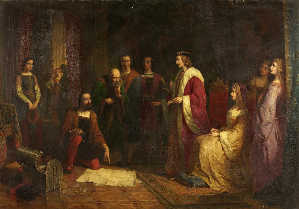 Cabot ja hänen poikansa Sebastian Henry VII:n hovissa, 1862 tekijältä John Adam P. Houston