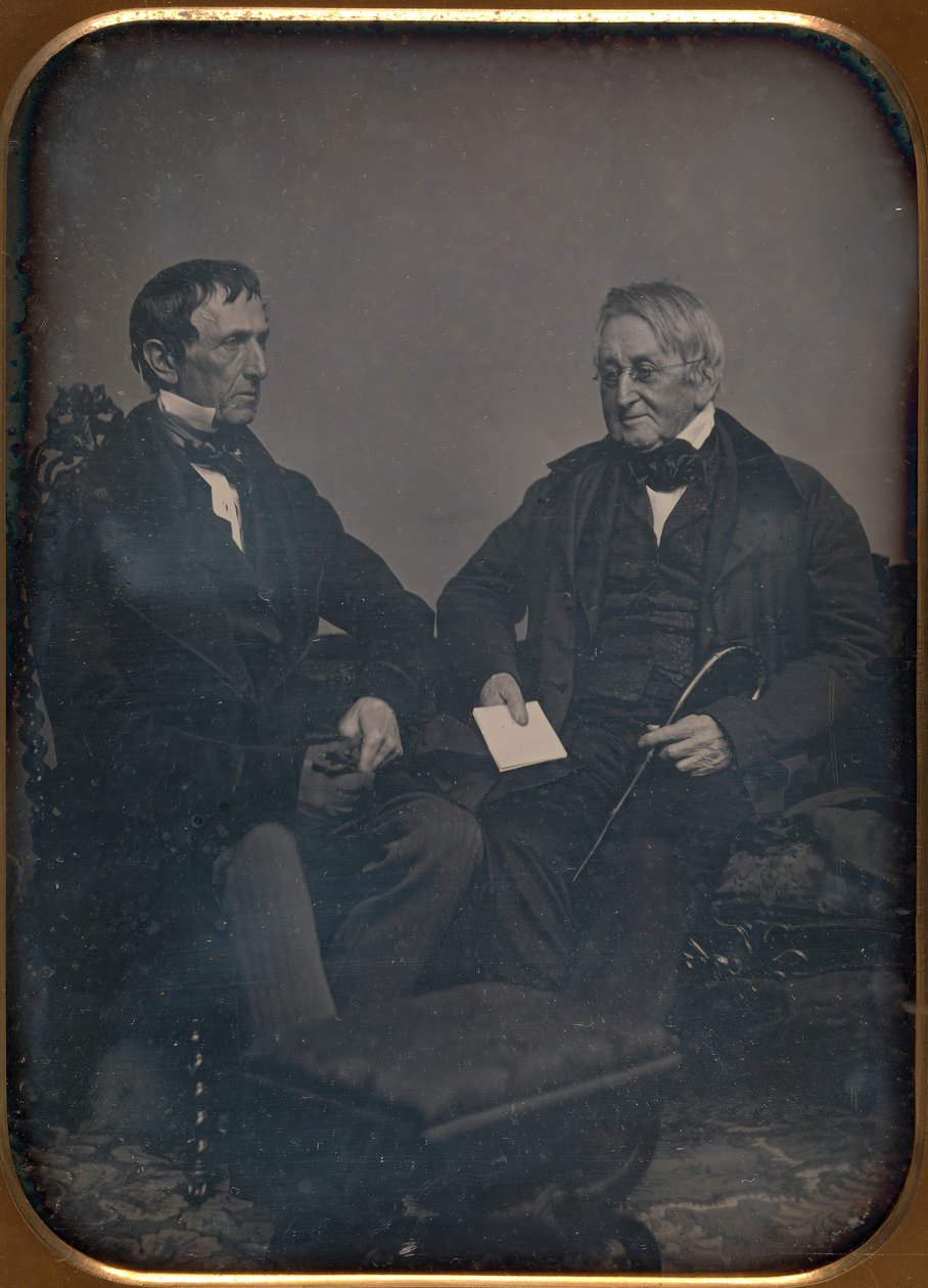 Kaksi iäkästä miestä keskustelemassa, n. 1850. tekijältä John Adams Whipple