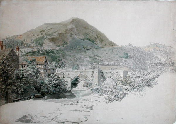 Silta, Llangollen (akvarelli paperille) tekijältä John Alexander Gresse