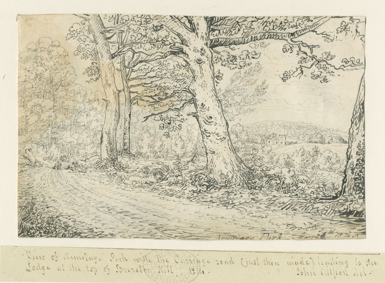 Armitage Park: kynäpiirros, 1814 tekijältä John Allport