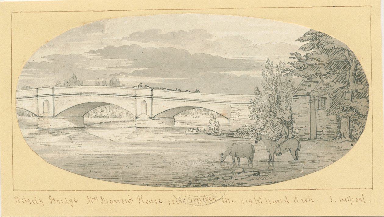 Wolseley Bridge: kynä- ja pesupiirustus, nd [1799-1854] (piirustus) tekijältä John Allport