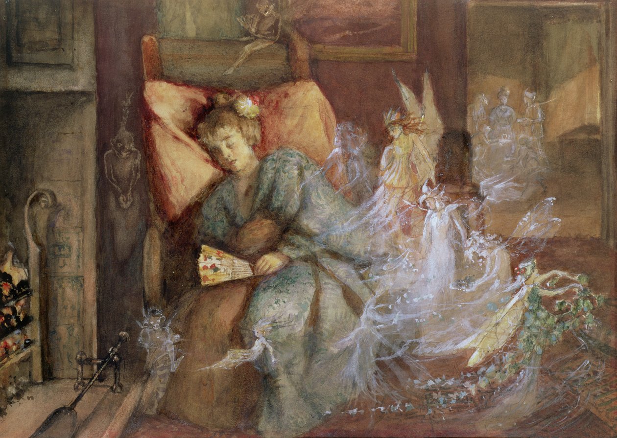 Huonekalut ja erilaiset esineet 1100- ja 1300-luvuilta tekijältä John Anster Fitzgerald