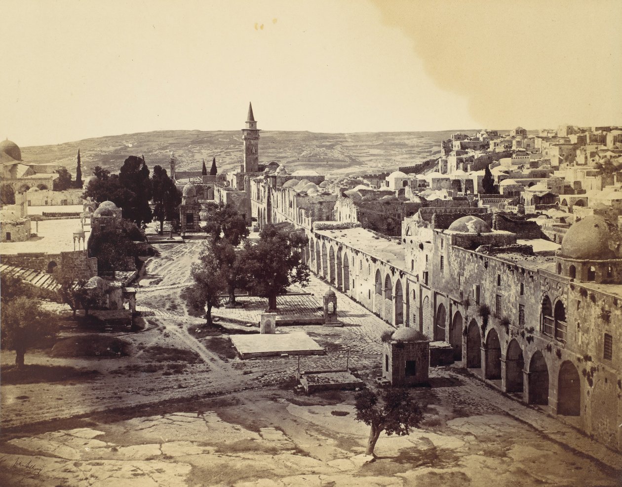 Jerusalem, Omarin moskeijan tuomioistuin, 1857. tekijältä John Anthony