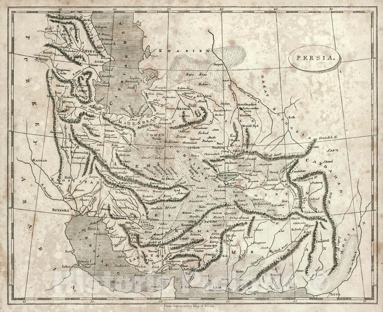 Arrowsmithin Persian kartta, 1819 tekijältä John Arrowsmith