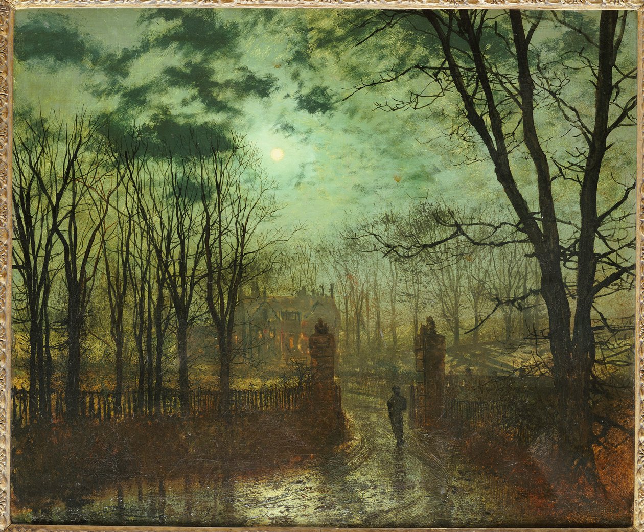 Puiston portilla tekijältä John Atkinson Grimshaw