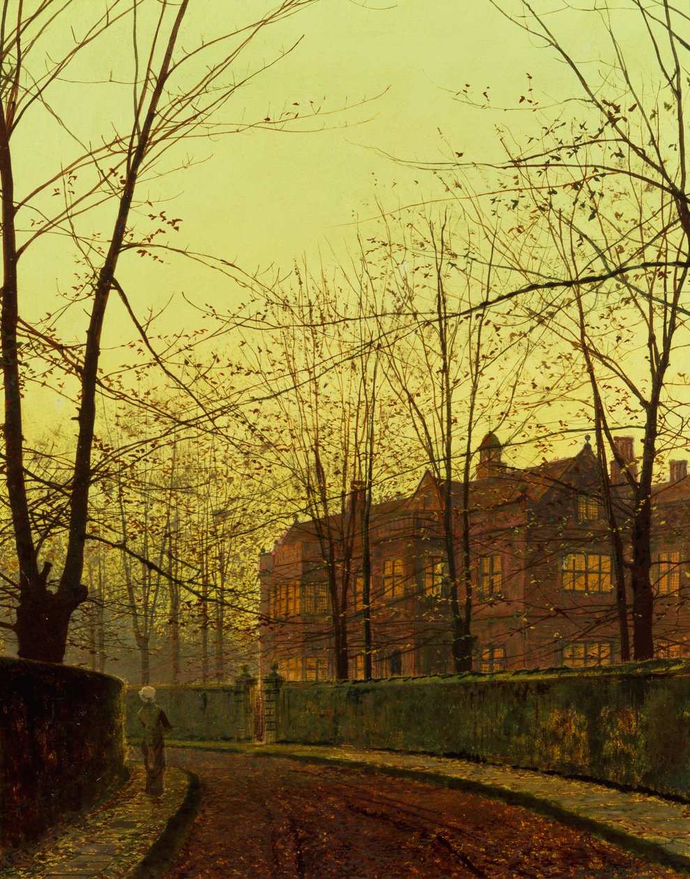 Kultainen syksy (öljy kankaalle) tekijältä John Atkinson Grimshaw