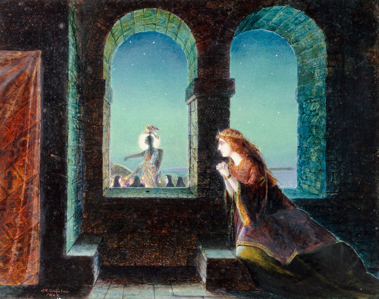 Guinevere, 1863 tekijältä John Atkinson Grimshaw