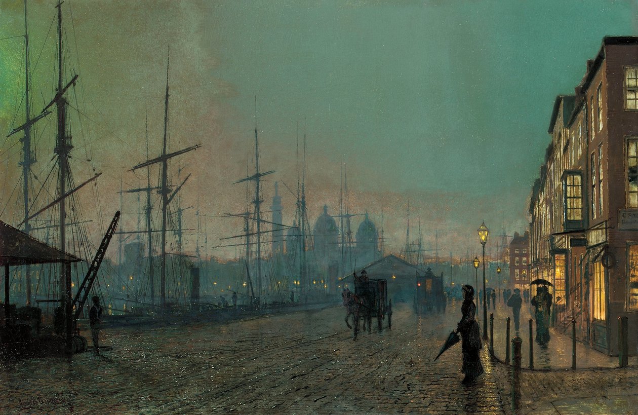Humber Dockside, 1881 tekijältä John Atkinson Grimshaw