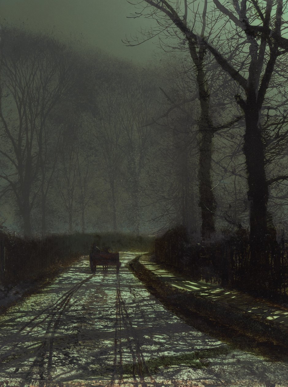 Kaistakohtaus yöllä tekijältä John Atkinson Grimshaw