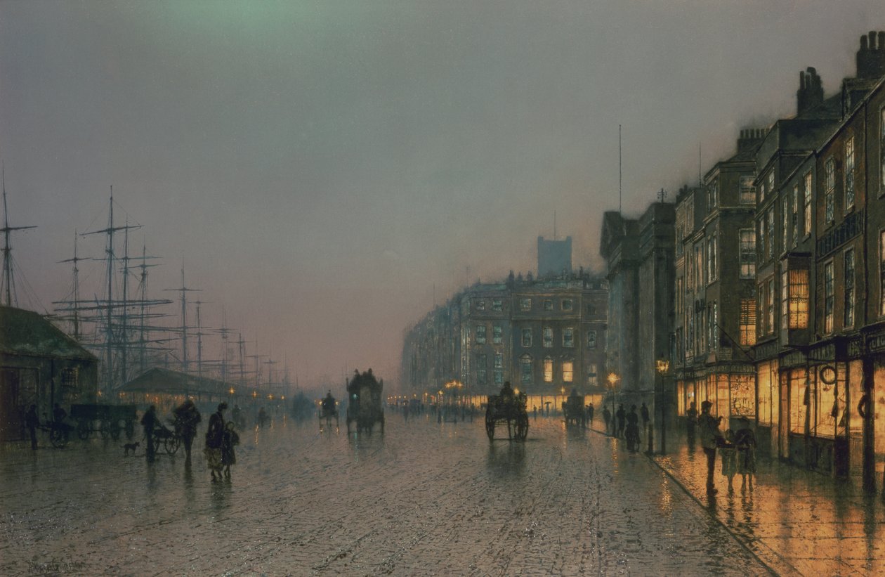 Liverpool Docks Wappingista, n. 1870, tekijältä John Atkinson Grimshaw
