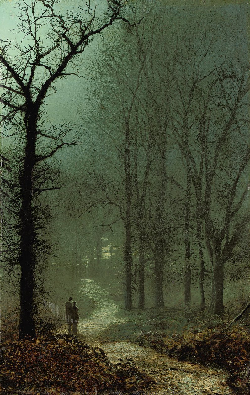 Lovers in a Wood by Moonlight, 1873 tekijältä John Atkinson Grimshaw