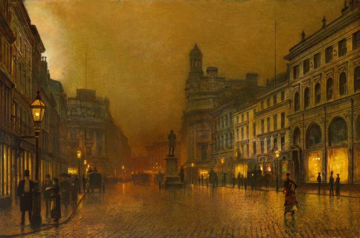 Manchester, St. Ann’s Square / Gemälde von J.A.Grimshaw tekijältä John Atkinson Grimshaw