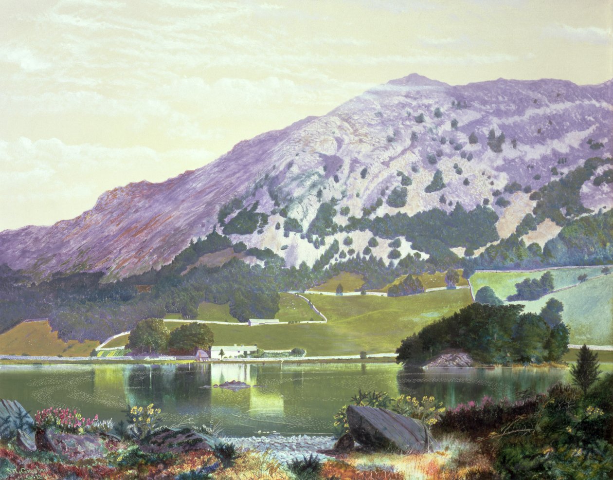 Nab Scar Rydal Waterin eteläpuolelta - Heather in Bloom, syyskuu 1864 tekijältä John Atkinson Grimshaw