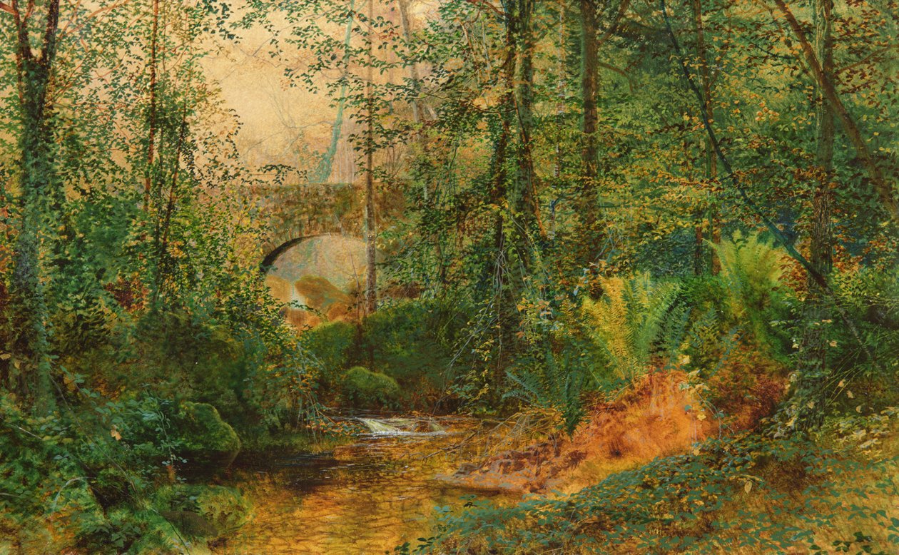 Huonekalut ja erilaiset esineet 1100- ja 1300-luvuilta tekijältä John Atkinson Grimshaw