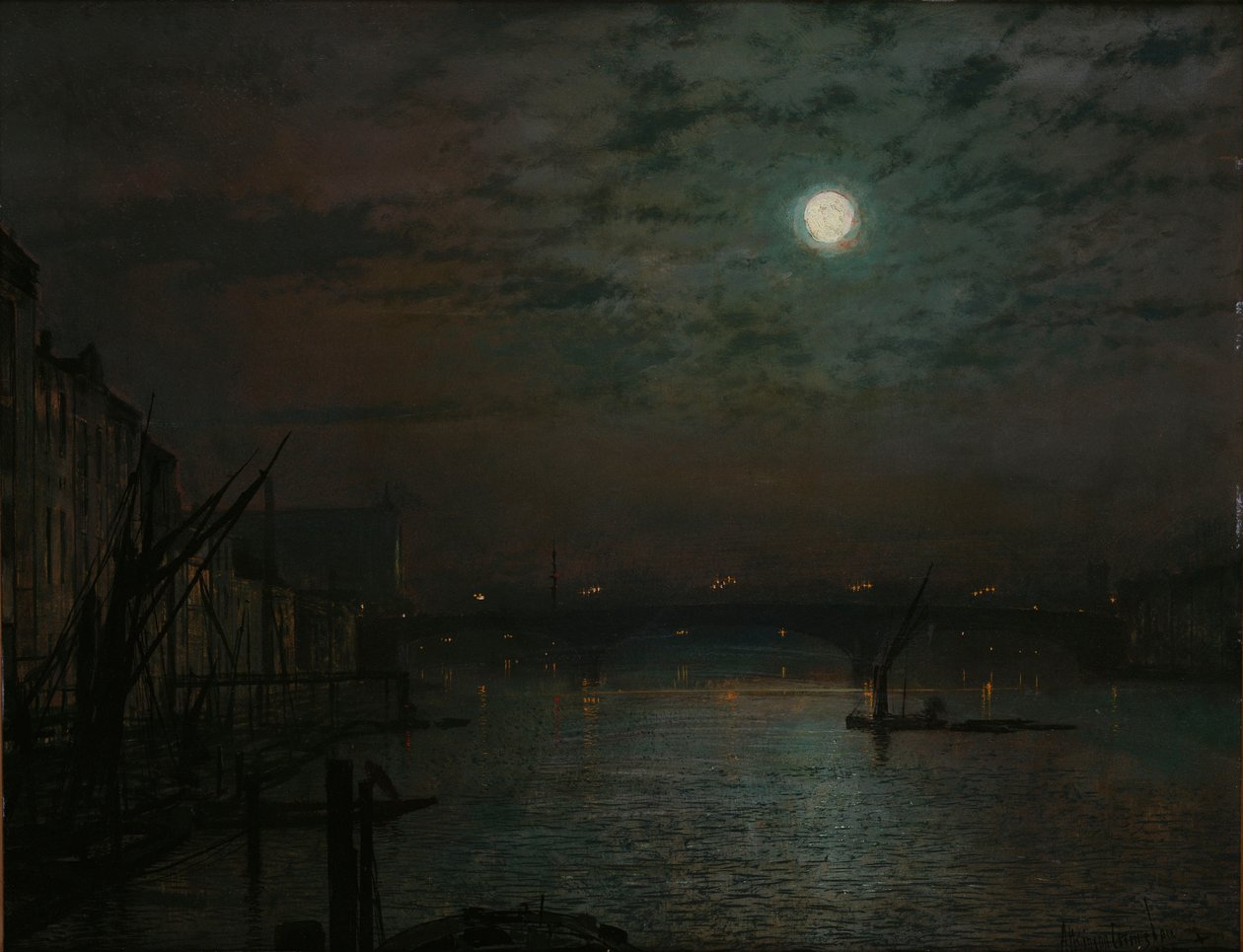 Southwark Bridge by Moonlight, 1882 tekijältä John Atkinson Grimshaw