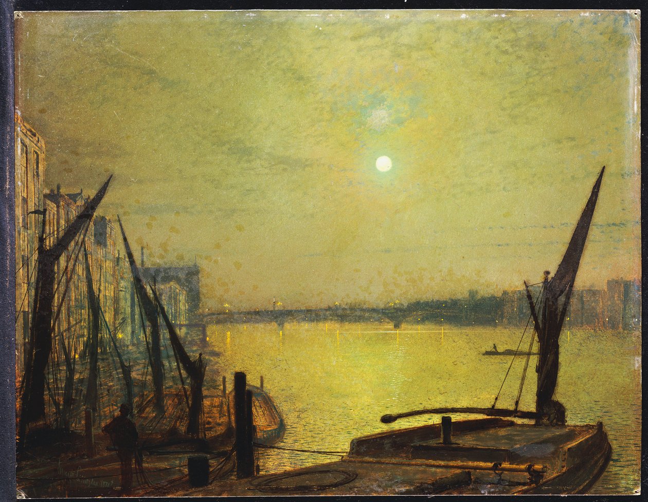 Southwark Bridge from Blackfriars by Night, 1881 tekijältä John Atkinson Grimshaw